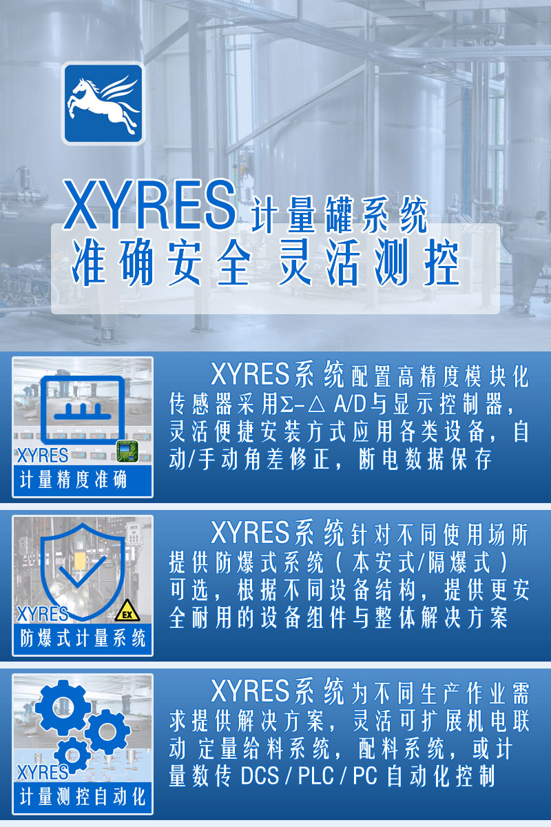 XYRES電子稱(chēng)重式計量罐系統 特點(diǎn)